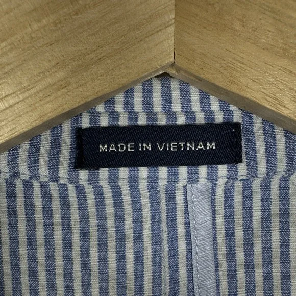 Stafford Men's 44R Seersucker Classic Fit Blazer Sport Coat Blue Striped NEW - Picture 10 of 14